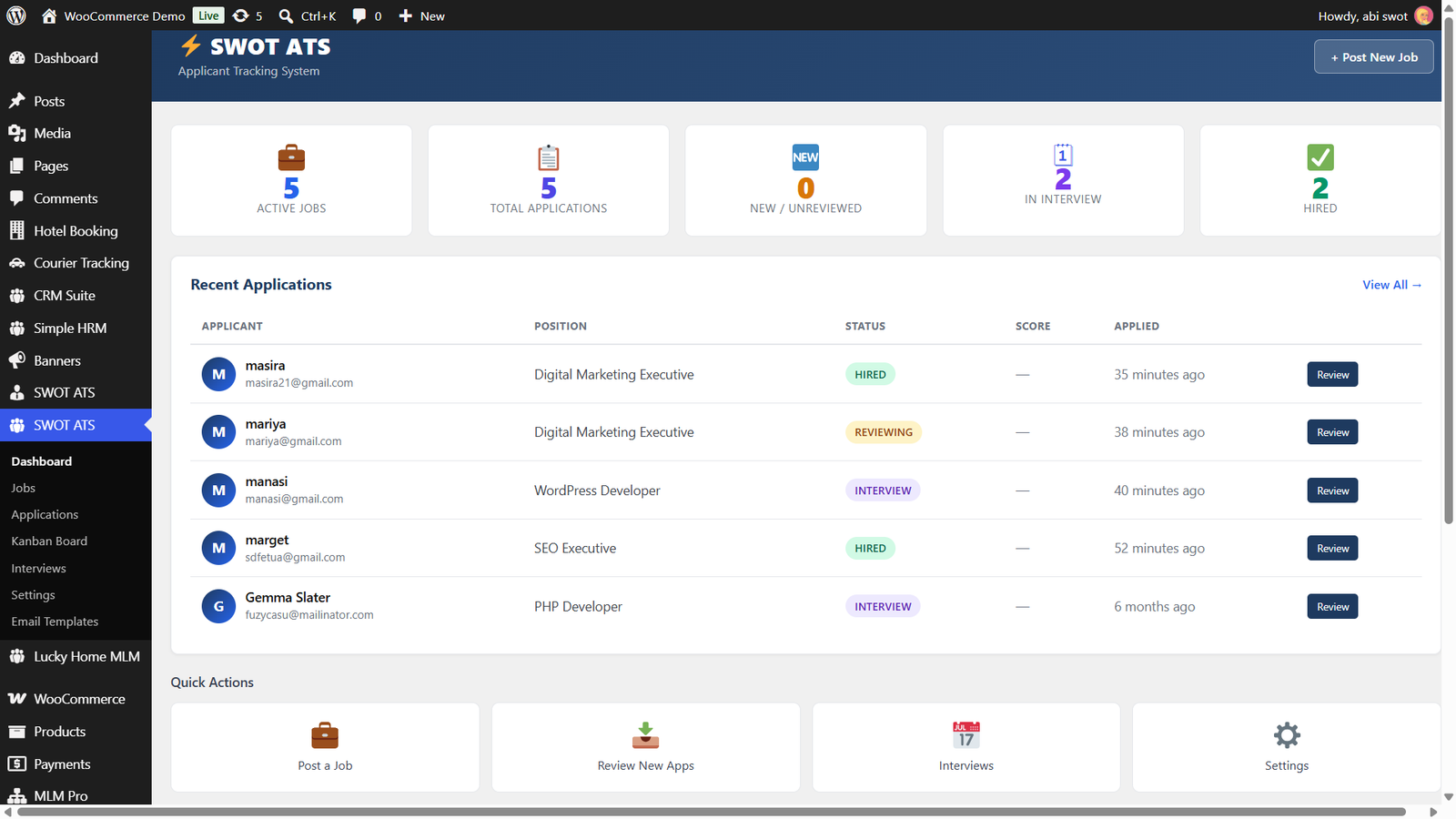 ATS Pro — mobile-friendly dashboard